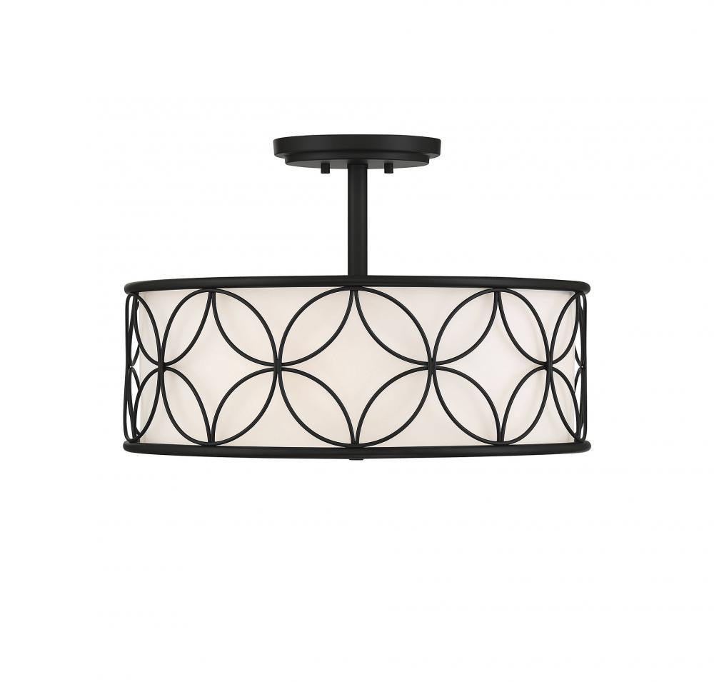 Savoy House Reid 20-in Semi-Flush Mount Matte Black