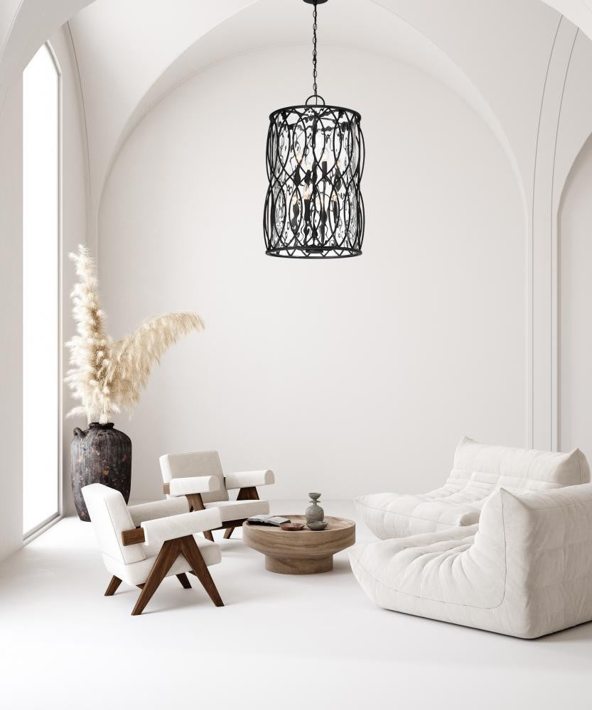 Savoy House Snowden 8-Light Pendant in Matte Black, Savoy House 7-2004-8-89 ALXL8