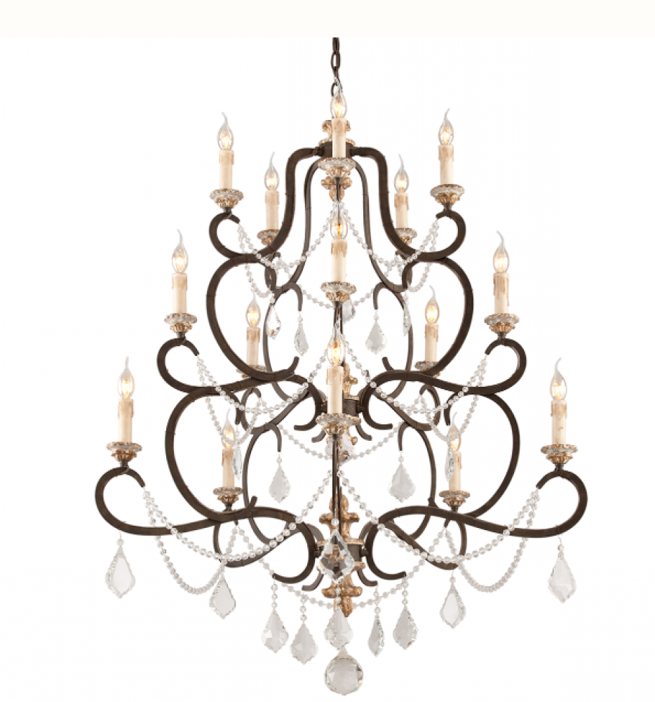 Troy Bordeaux Chandelier Parisian Bronze