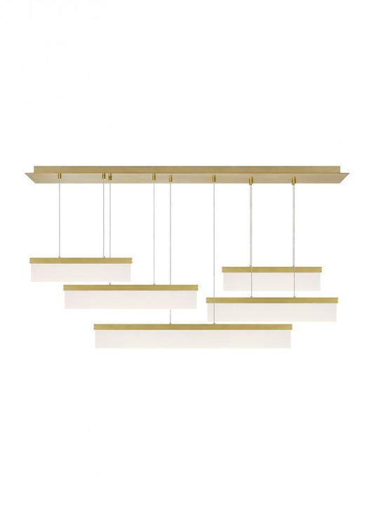 Visual Comfort Modern Sweep Linear Chandelier Brass, Aged Brass