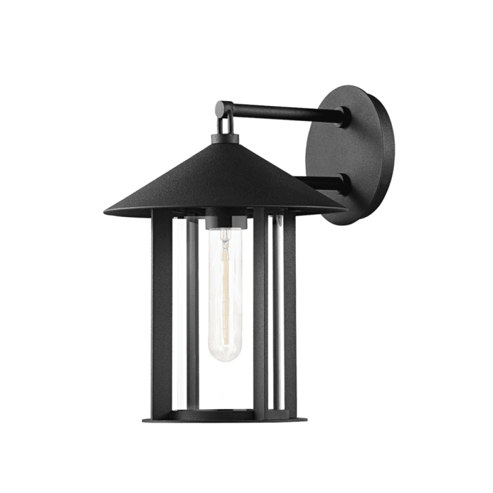 Troy Long Beach Wall Sconce Texture Black