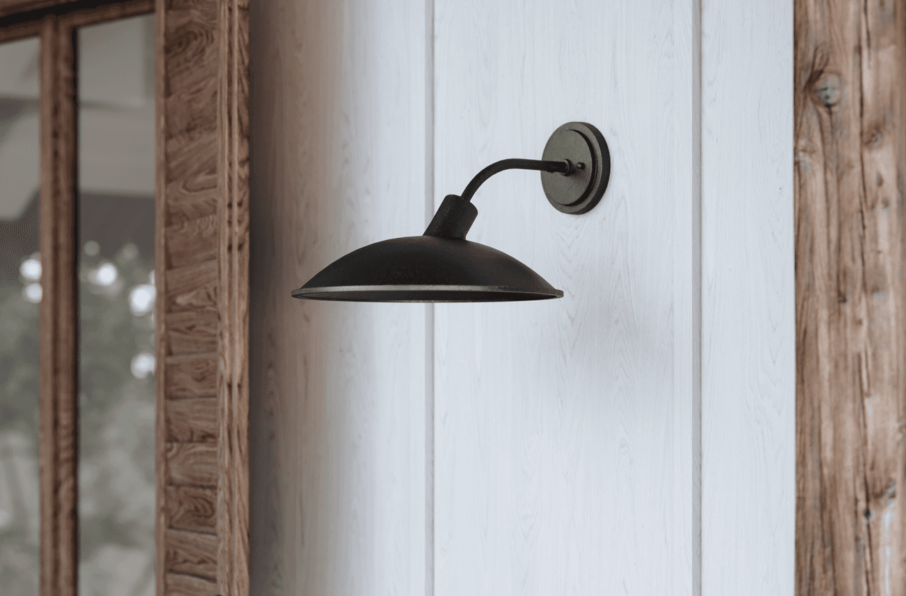 Troy Otis Outdoor Wall Sconce Texture Black 10.75"H