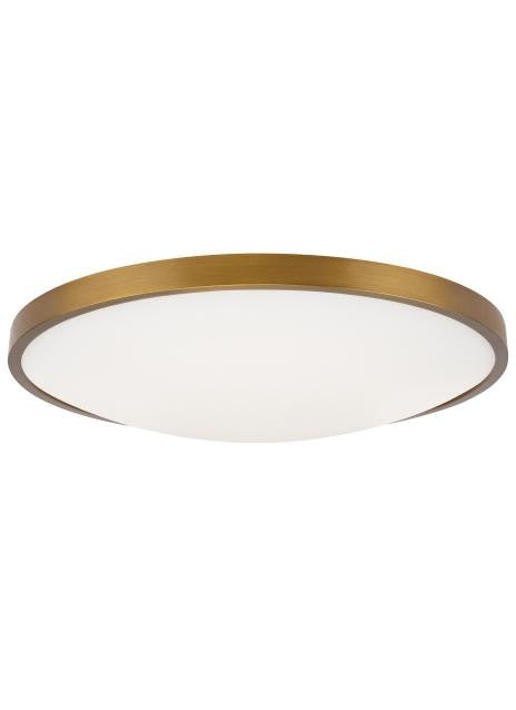 Visual Comfort Modern Vance LED Flush Mount 277V Brass, Aged Brass