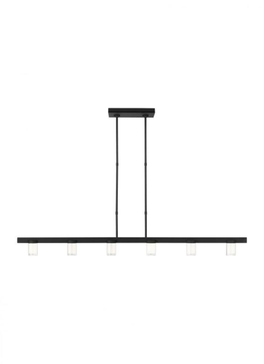 Visual Comfort Modern Esfera Large Linear Chandelier Nightshade Black