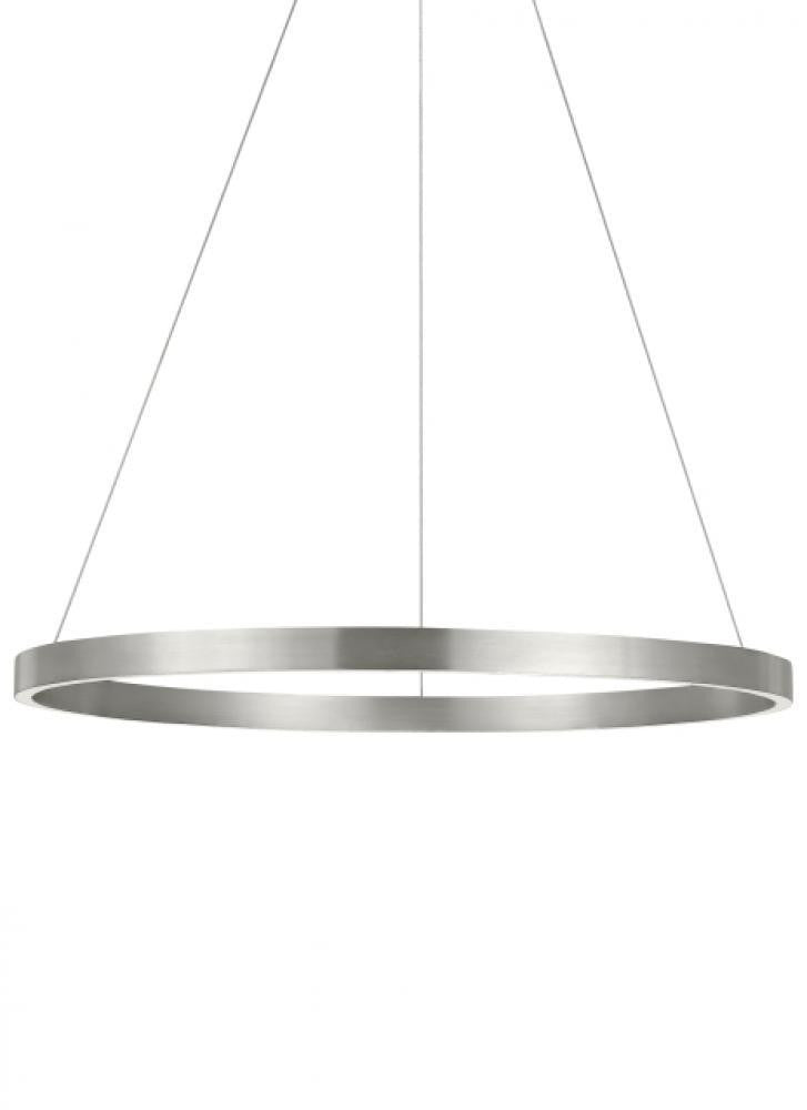 Visual Comfort & Co. Modern Collection Fiama Suspension, 1-Light, LED, Satin Nickel, 30"W (700FIA30S-LED935 70PKE90)