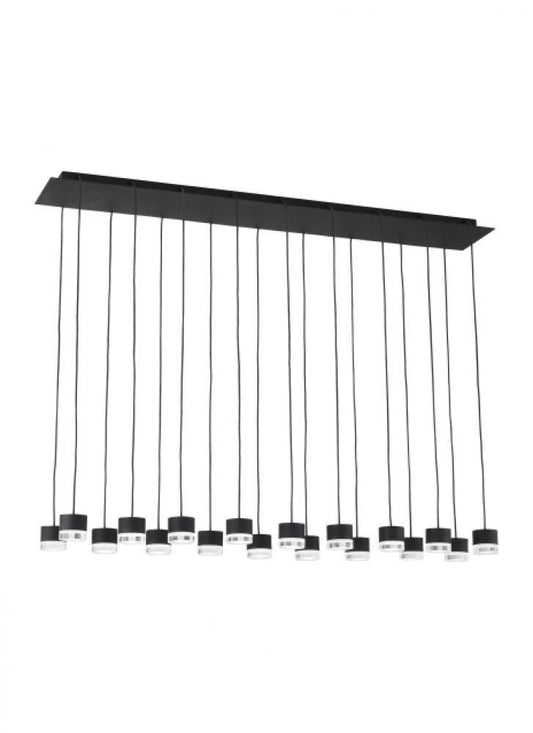 Visual Comfort Modern Gable Ceiling Chandelier Nightshade Black
