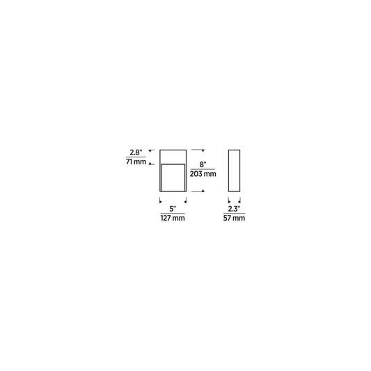 Visual Comfort & Co. Modern Collection Inga Outdoor Wall Sconce, 1-Light, LED, Black, 8"H (700OWINGA9308B120 70PGHF2)
