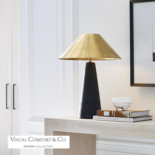 Visual Comfort Modern Karam Large Table Lamp Natural Brass