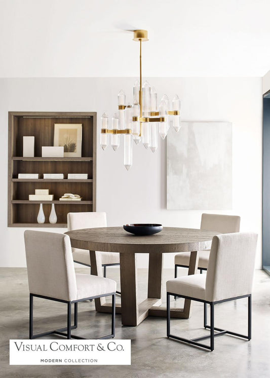 Visual Comfort Modern Langston Large Chandelier Plated Dark Bronze