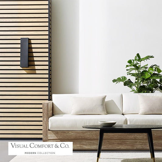 Visual Comfort Modern Pitch Outdoor Wall Mount Black