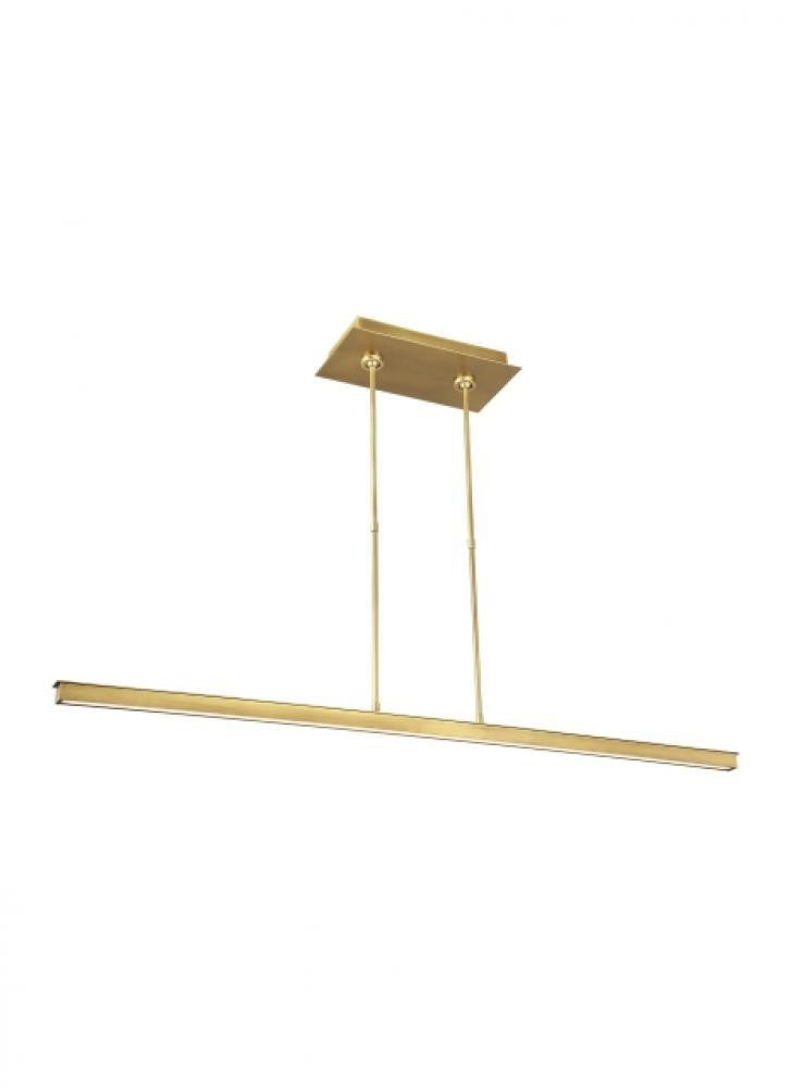 Visual Comfort & Co. Modern Collection Stagger Linear Suspension, 1-Light, LED, Natural Brass, 47.4"L (700LSSTG48NB-LED927 70PGEJG)