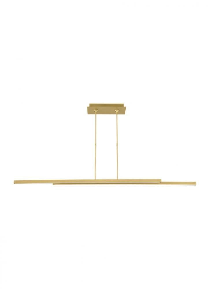 Visual Comfort Modern Stagger Linear Suspension Natural Brass