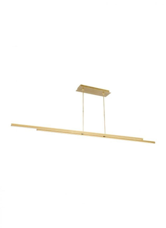 Visual Comfort Modern Stagger Linear Suspension Natural Brass