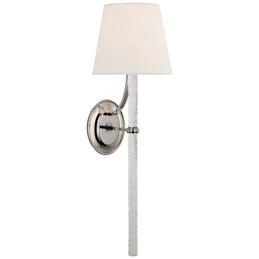Visual Comfort Signature Abigail X-Large Sconce Polished Nickel and Clear Wavy Glass