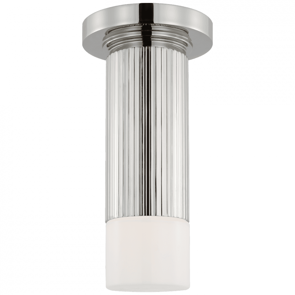 Visual Comfort & Co. Signature Collection Ace Mini Monopoint Flush Mount, 1-Light, LED, Polished Nickel, 10.75"H (TOB 4350PN-WG D03R2)
