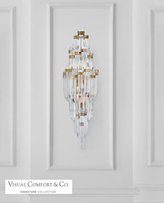Visual Comfort Signature Adele Wall Sconce Polished Nickel with Clear Acrylic