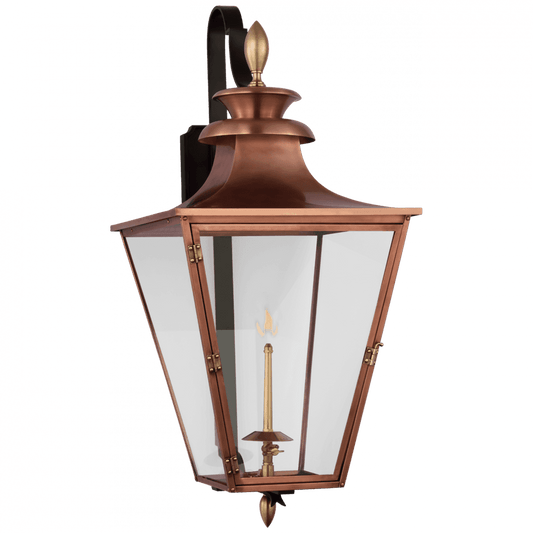 Visual Comfort Signature Albermarle Medium Bracketed Gas Wall Lantern Soft Copper and Brass