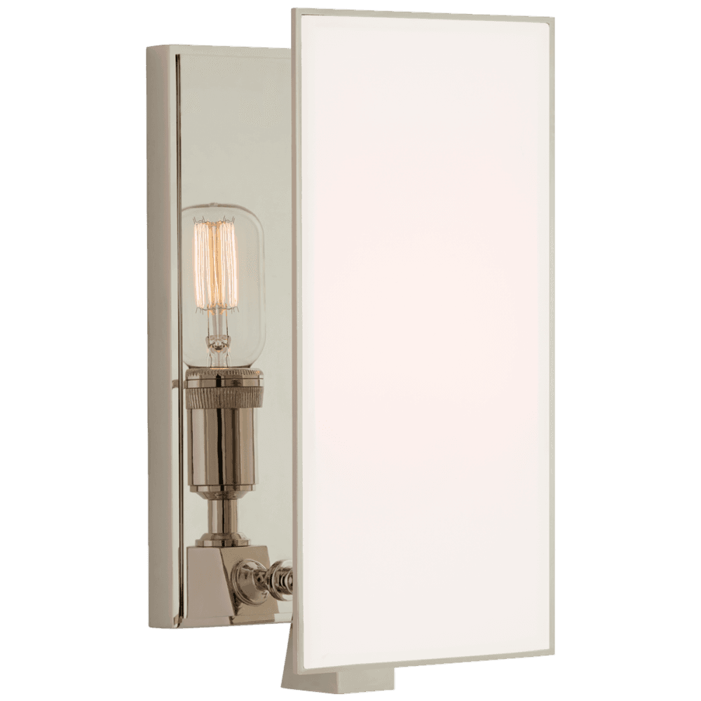Visual Comfort & Co. Signature Collection Albertine Wall Sconce, 1-Light, Polished Nickel, White Glass, 12.25"H (TOB 2341PN-WG CPXVH)