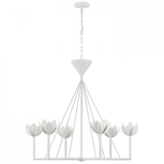 Visual Comfort Signature Alberto Large Low Ceiling Chandelier Plaster White