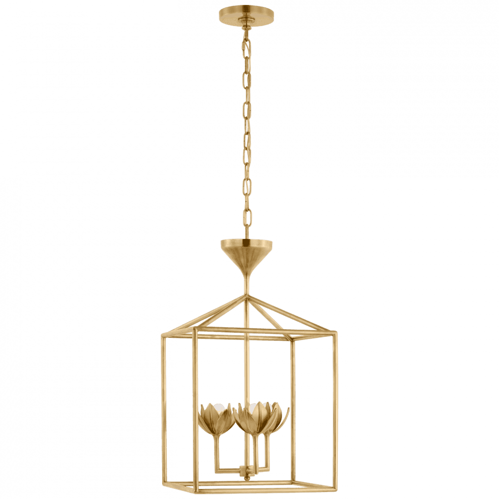 Visual Comfort Signature Alberto Small Open Cage Lantern Antique-Burnished Brass