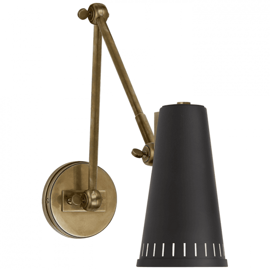 Visual Comfort Signature Antonio Adjustable Two Arm Wall Sconce Hand-Rubbed Antique Brass