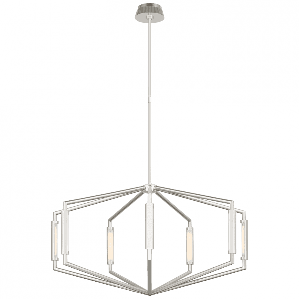 Visual Comfort Signature Appareil Low Profile Chandelier Polished Nickel
