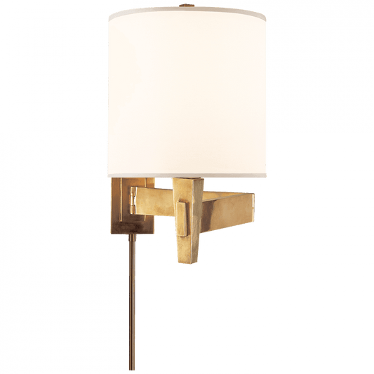 Visual Comfort Signature Architect's Swing Arm Wall Sconce With Plug Hand-Rubbed Antique Brass