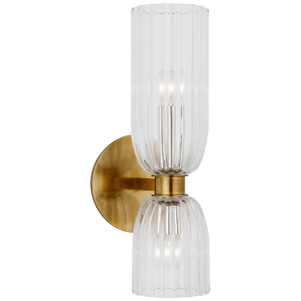 Visual Comfort Signature Asalea Double Bath Wall Sconce Hand-Rubbed Antique Brass
