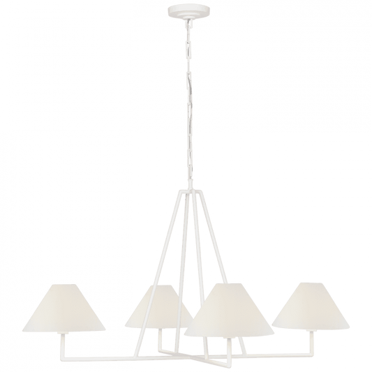Visual Comfort Signature Ashton Extra Large Four Light Sculpted Chandelie Plaster White