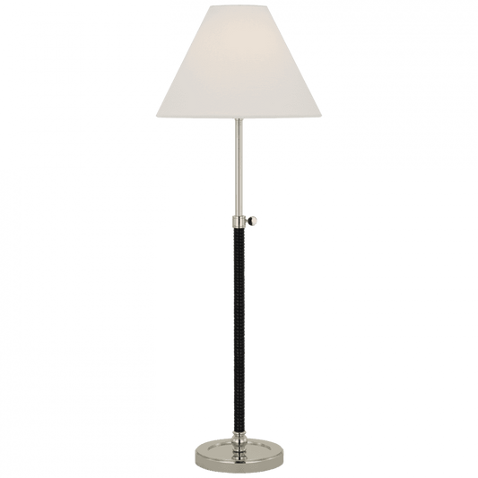 Visual Comfort Signature Basden 30 Polished Nickel and Black Rattan