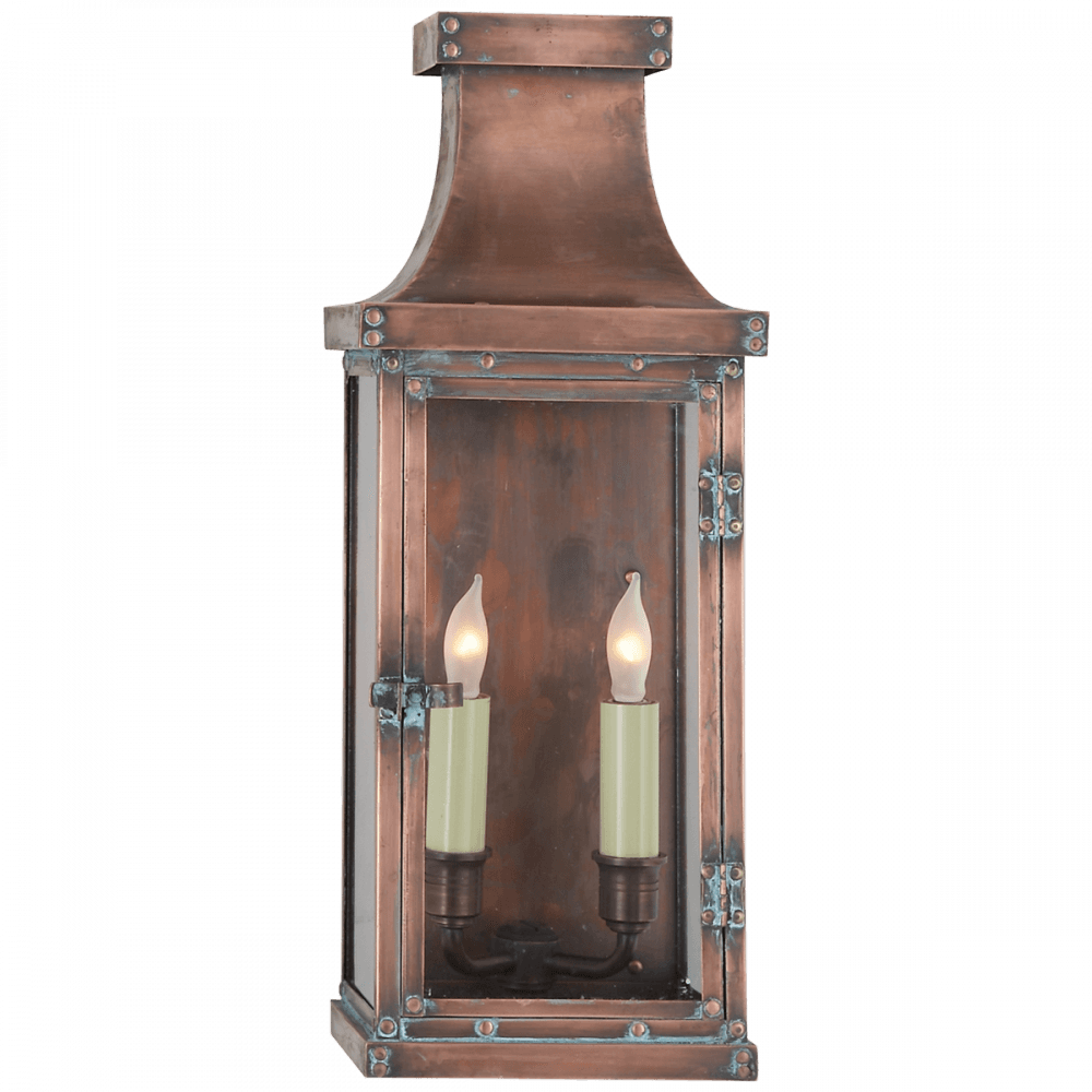 Visual Comfort Signature Bedford 3/4 Outdoor Lantern Natural Copper
