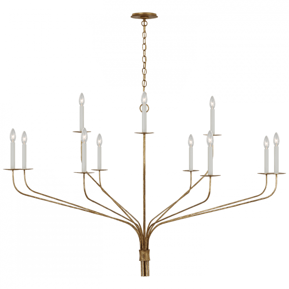Visual Comfort Signature Belfair Grande Two-Tier Chandelier Gilded Iron