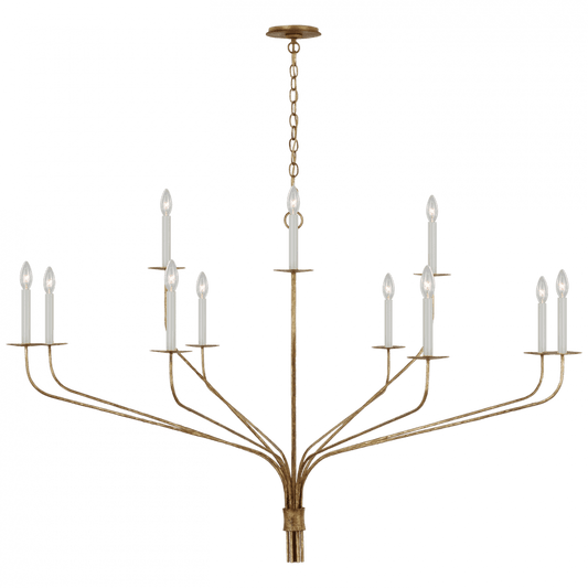 Visual Comfort Signature Belfair Grande Two-Tier Chandelier Gilded Iron