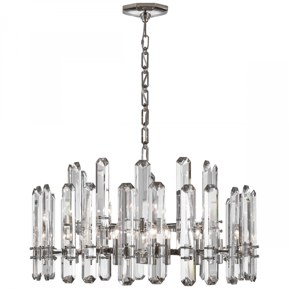 Visual Comfort Signature Bonnington Large Chandelier Hand-Rubbed Antique Brass