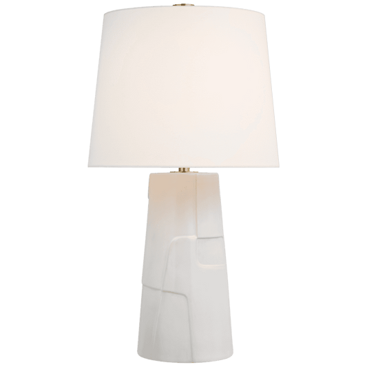 Visual Comfort Signature Braque Medium Debossed Table Lamp Mixed White