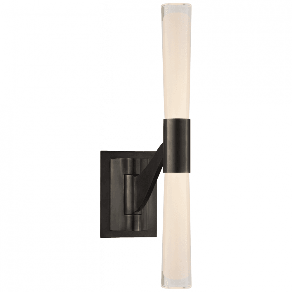 Visual Comfort & Co. Signature Collection Brenta Wall Sconce, Articulating, LED, Bronze, White Glass, 18.5"H (ARN 2470BZ-CG CQ2PG)