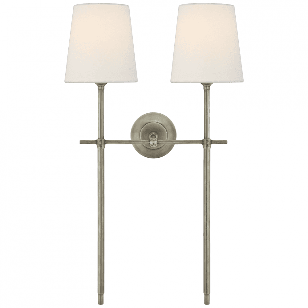 Visual Comfort Signature Bryant Large Double Tail Sconce Antique Nickel
