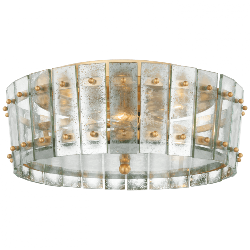 Visual Comfort Signature Cadence Medium Single-Tier Flush Mount Hand-Rubbed Antique Brass