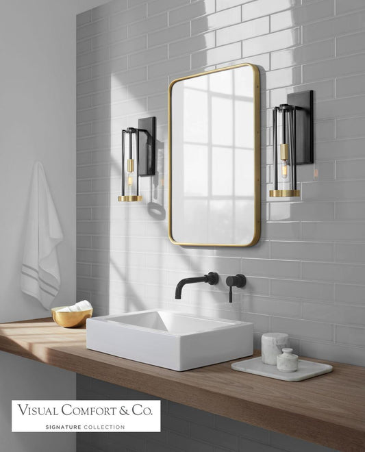 Visual Comfort Signature Calix Wall Sconce Bronze and Brass