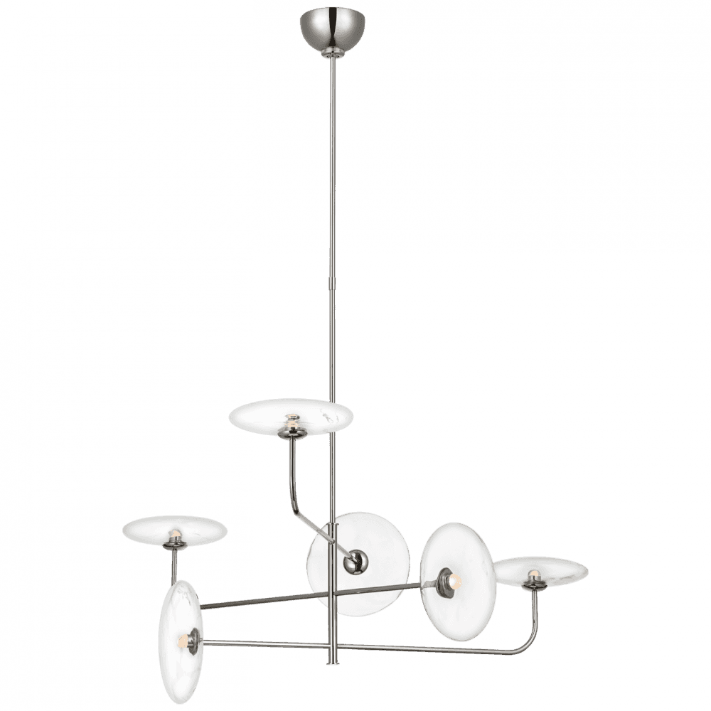 Visual Comfort Signature Calvino Large Arched Chandelier Polished Nickel