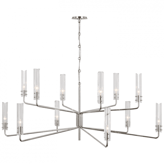 Visual Comfort Signature Casoria Grande Two Tier Chandelier Polished Nickel