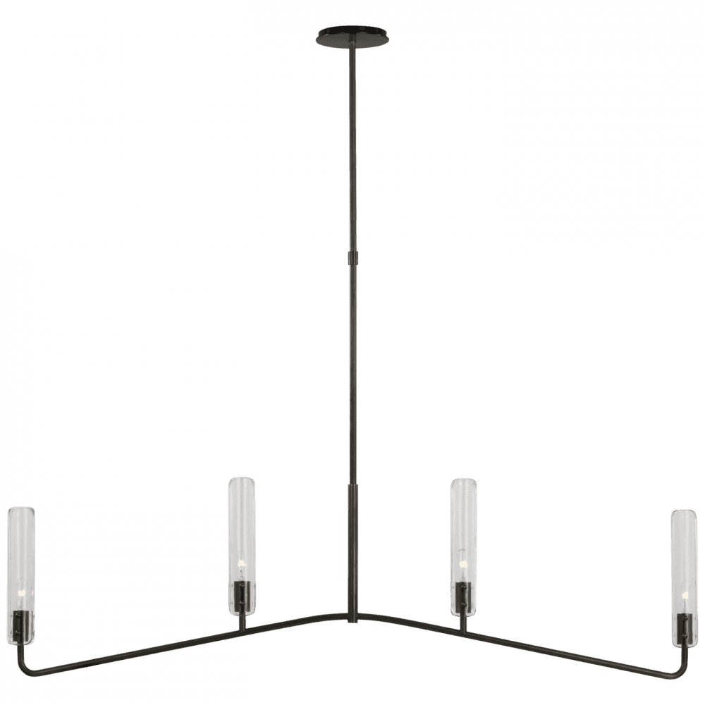 Visual Comfort Signature Casoria Large Linear Chandelier Polished Nickel