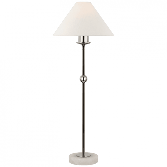 Visual Comfort Signature Caspian Medium Accent Lamp Polished Nickel and Alabaster