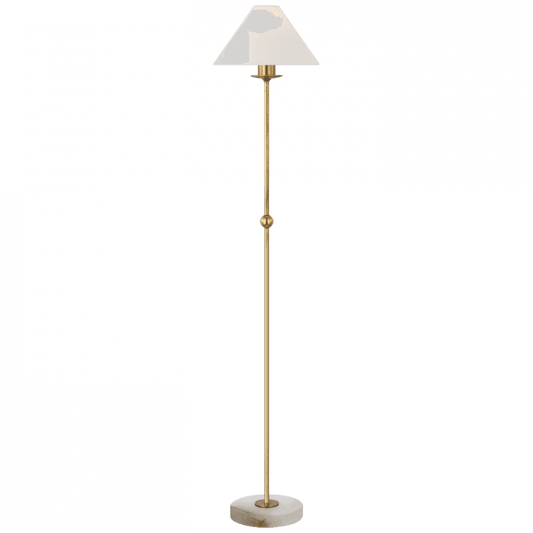 Visual Comfort Signature Caspian Medium Floor Lamp Antique-Burnished Brass and Alabaster