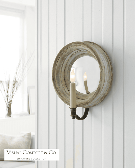 Visual Comfort Signature Chelsea Reflection Wall Sconce Tudor Brown Stain