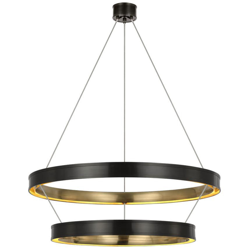 Visual Comfort & Co. Signature Collection Connery 40" Two-Tier Ring Chandelier, Visual Comfort & Co. Signature Collection CHC 1618BZ N1Y46