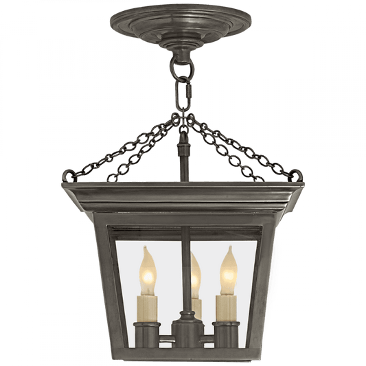 Visual Comfort Signature Cornice Semi-Flush Mount Lantern Bronze