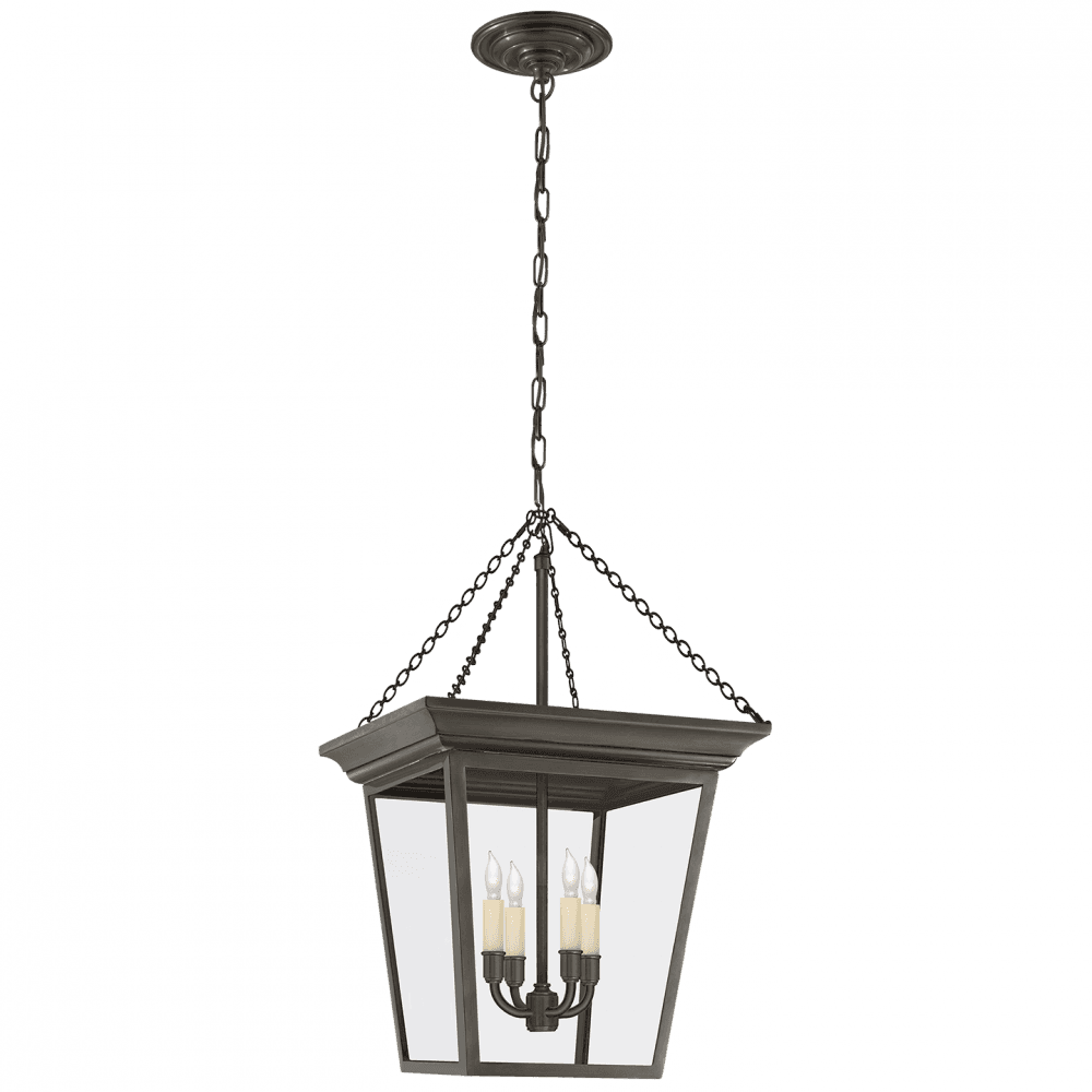 Visual Comfort Signature Cornice Small Lantern Pendant Bronze