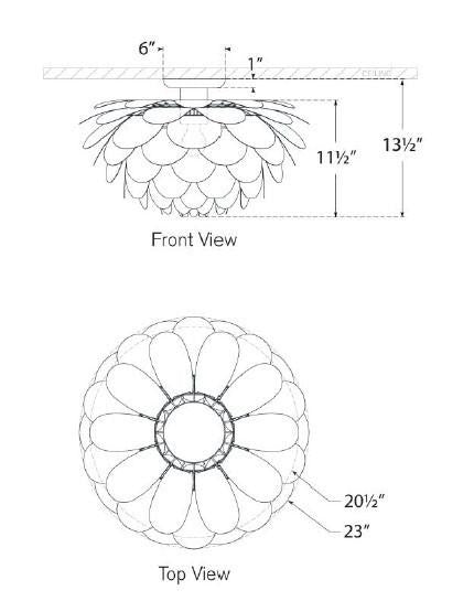 Visual Comfort Signature Cynara XL Flush Mount White and Gild