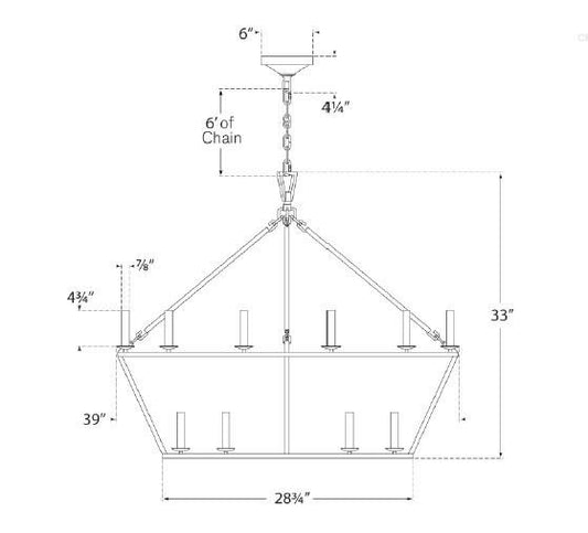 Visual Comfort Signature Darlana Chandelier Aged Iron